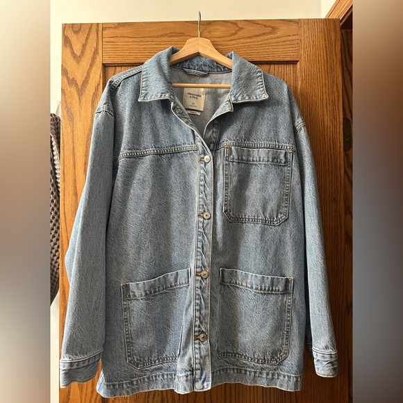 Abercrombie & Fitch Jackets & Blazers - Abercrombie & Fitch Oversized Light Blue Jean Debnim Jacket